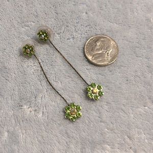 Premier Designs Dangly Lime Green Earrings